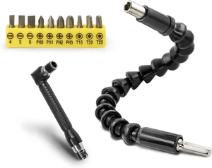 Destornillador de ángulo recto de 90 grados, extensión de destornillador flexible y flexible de 11,6 pulgadas - Imagen 1 de 7
