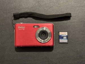 Vivitar ViviCam T027 Digital Camera - Red - Tested and Working with 4GB Card - Picture 1 of 16