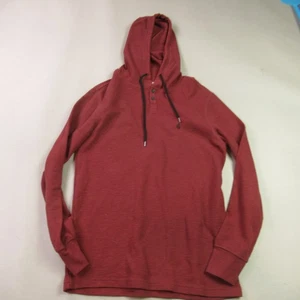 Volcom Hoodie Mens Small Long Sleeve Hooded 1/4 Button Outdoors Red - Picture 1 of 10