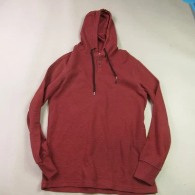 Volcom Hoodie Mens Small Long Sleeve Hooded 1/4 Button Outdoors Red - Image 1 of 4