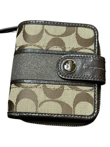 Coach Signature Stripe Coach Wallet - Picture 1 of 3