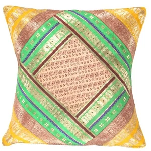 Vintage Sari Seide Quadrat Kissenbezug 16" - Bild 1 von 2