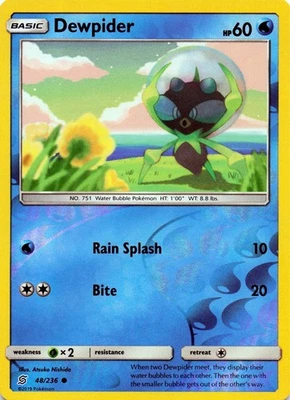 Dewpider 32/131 - REVERSE HOLO - SM - Forbidden Light - NM - Image 1 of 2