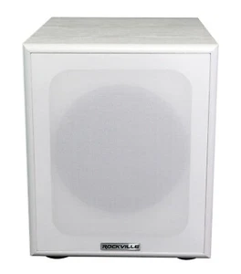 Rockville Rock Shaker 8" Inch White 400w Powered Home Theater Subwoofer Sub - Picture 1 of 9