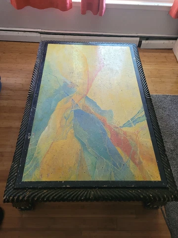 VINTAGE ANTIQUE ONE OF A KIND SOLID WOOD HANDMADE HAND CARVED XLG COFFEE TABLE Cover