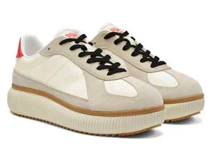 Asics Onitsuka Tiger DELECITY 1183B874 CREAM/FIERY RED Men's Women's Sneakers - Picture 1 of 10