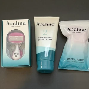 Aveline Women Razor, Shea Butter Shave Cream & Refill Cartridges Combo Pack NEW - Picture 1 of 14