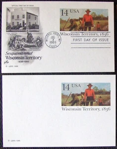 US FDC and unposted postcard WISCONSIN TERRITORY 1836 - 1986 - Picture 1 of 2