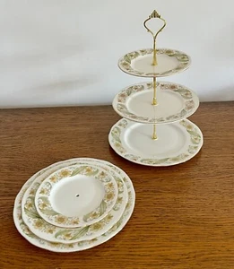 Beautiful Duchess Greensleeves 3 Tier cake stand, Bone China, afternoon tea - Picture 1 of 8