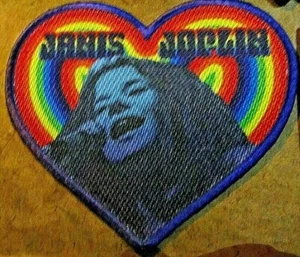 Janis Joplin bestickter Aufnäher "Herzform" - neu - Bild 1 von 2