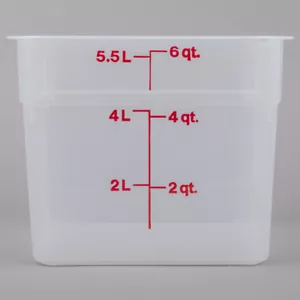 Cambro 6SFSPP190 Contenitore portaoggetti CamSquare, traslucido, 6 qt. con coperchio rosso - Foto 1 di 4