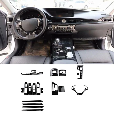 Для Lexus ES300h 350 2013-2014 глянцевый черный интерьер полный комплект декор отделки 19шт - Изображение 1 из 4