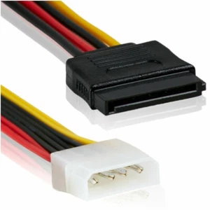 CAVO DI ALIMENTAZIONE DA SATA FEMMINA 15 PIN A MOLEX MASCHIO 4 PIN 15 CM PC - Afbeelding 1 van 8