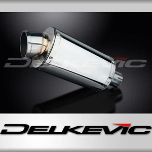 Delkevic Slip On 9" Oval Stainless Motorcycle Exhaust Muffler With Strap - Bild 1 von 4