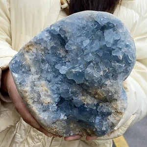 9.43LB Natural Blue Crystal Cave Specimen Lucky Stone healing - Picture 1 of 18