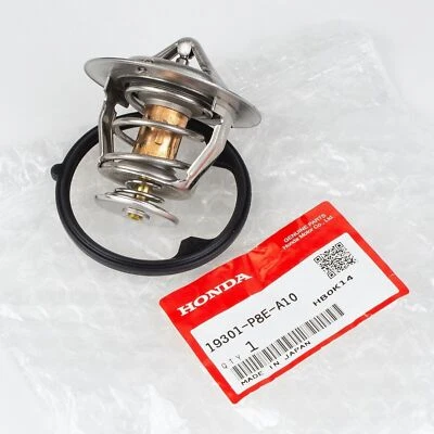 Honda Genuine Acura Coolant Thermostat w Gasket V6 Engines 19301-P8E-A10 OEM - Image 1 of 2