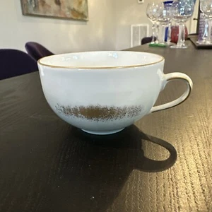 Marie Daage Art Hand Painted Tea Cup Horizon Blue And Gold Store Sample - Picture 1 of 7