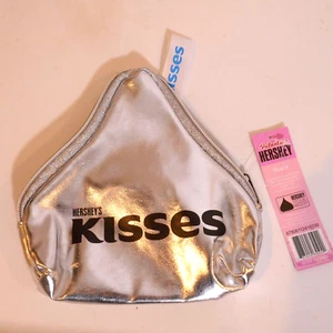 Pochette bacio in jersey. Hershey Product Sacchetto Argento con Cerniera Baci Cioccolato Hershey - Foto 1 di 4