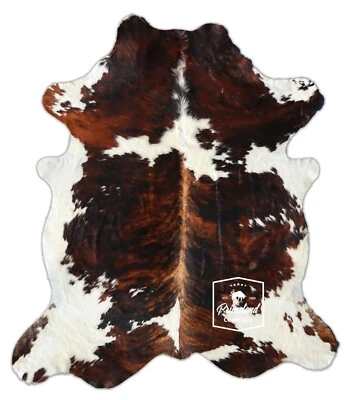 Cowhide Rug Tricolor High Quality Hair on Hide Size: Large(L)AX104 - Image 1 of 4