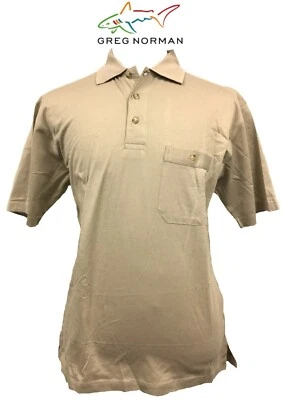Greg Norman гольф рубашка-поло двойной мерсеризованный хлопок Sport Perfomance верхний хаки - Изображение 1 из 3