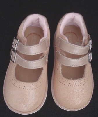 Stride Rite Girls Gold Sparkle Cordaline Mary Jane Shoes Size 5 NEW - Image 1 of 4