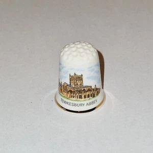 Collectors Thimble - "Tewkesbury Abbey" - Bone China - #136 - Picture 1 of 4