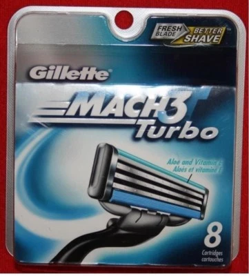8 Mach3 Turbo Kartuschenklingen Nachfüllpack Rasierer Mach3 Rasierer Gillette - Bild 1 von 2
