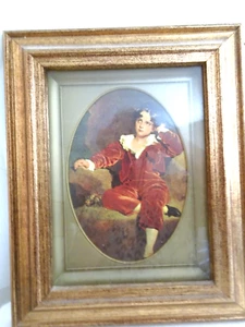 Master Lambton The Red Boy by Sir Thomas Lawrence In Deep Wooden Frame 8" x 10" - Imagen 1 de 3