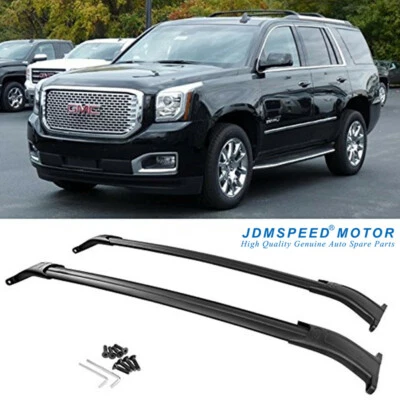 Черные поперечные дуги для багажника на крышу для Cadillac Escalade Tahoe Yukon 2015-2019 годов выпуска - Изображение 1 из 4