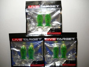 Lot of 3 LIVE TARGET 4" ICT FREESTYLE FROG in FLORO GREEN/YELLOW color - Picture 1 of 2