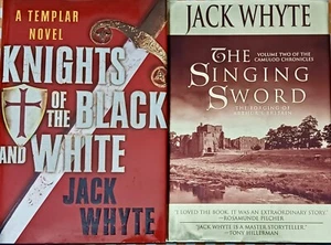 2 HB Books by Jack Whyte: Knights of the Black and White & The Singing Sword - Picture 1 of 2