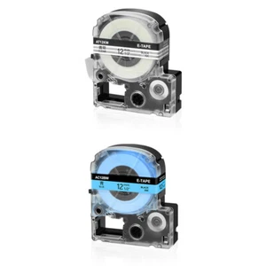 2PK Compatible with EPSON LK-4TBN 4LBP LabelWorks LW-300 Clear/Blue 12mm Tape - Picture 1 of 11
