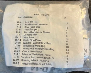 Corvette 1967 cupé interior kit de tornillos nuevo - Imagen 1 de 1
