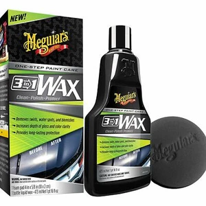 Meguiar's 3-in-1 LIQUID CAR WAX CLEAN POLISH PROTECT Swirls Water Spots & Blemis - Picture 1 of 12