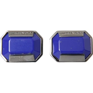 DOLCE & GABBANA Cufflinks Silver Plated Brass Pin Crystal Accessory RRP 270usd - Picture 1 of 7