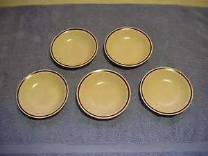Set - 5 Steinzeug The Woodhaven Collection Original Creme Braun Dessertschale 5,50" - Bild 1 von 7