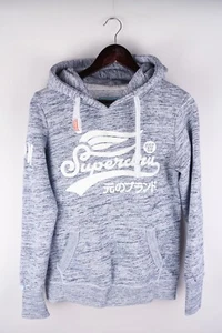 Superdry Women Hoodie Casual Blue Cotton Blend Pullover size M - Picture 1 of 8
