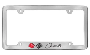 Chevrolet Chevy Corvette C2 Engraved Chrome Plated Metal License Plate Frame - Picture 1 of 1
