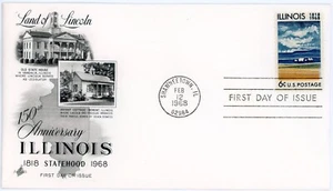 1968 - #1339 -  Illinois Statehood - Art Craft Cachet - Picture 1 of 2