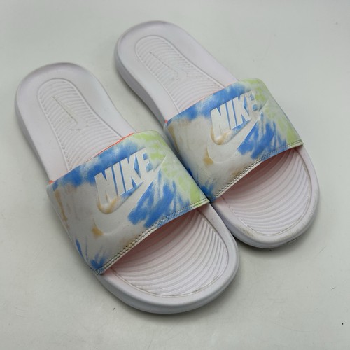 Sandali Nike Slide Donna 8 Victori One Bianco Stampa Multicolore Slip On CN9676 101