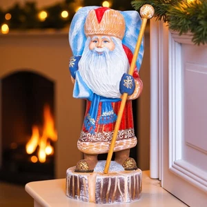 Handgeschnitzter Weihnachtsmann aus Holz 14 Zoll - durchdachtes Weihnachtsgeschenk für Familie oder Sammler - Bild 1 von 12