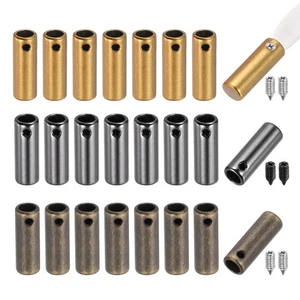 24 Stück 20 mm Schnürsenkel Spitzen Kappen mit Schraube, Bronze/Golden/Hellschwarz - Bild 1 von 6