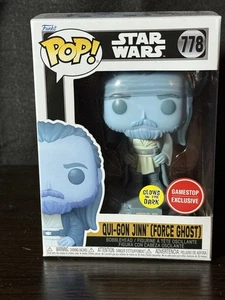 Funko Pop! Star Wars 778 Qui-Gon Jinn (Force Ghost) Gamestop Glow In The Dark - Picture 1 of 5