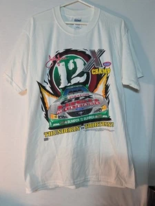 Vtg 2003 John Force Shirt Mens Large L 12X Champ NHRA Funny Car Racing Mustang - Picture 1 of 6