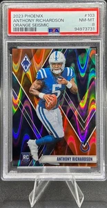 Anthony Richardson 2023 Panini Phoenix #103 Orange Seismic Prizm #/99 PSA 8 MT - Imagen 1 de 2