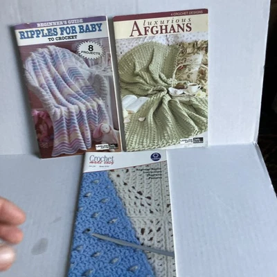 Lot 3- LEISURE ARTS RIPPLES FOR BABY TO CROCHET 8, Luxurious Afghan’s, COATS - Image 1 of 4