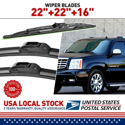 Juego de limpiaparabrisas de 22""/22""/16" para GMC Yukon XL 1500 2000-2006 OEM Foto 1 de 4