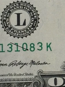 2021 San Francisco $1 Bill Stuck Digit Low 8 Gas Pump Error Note - Picture 1 of 3