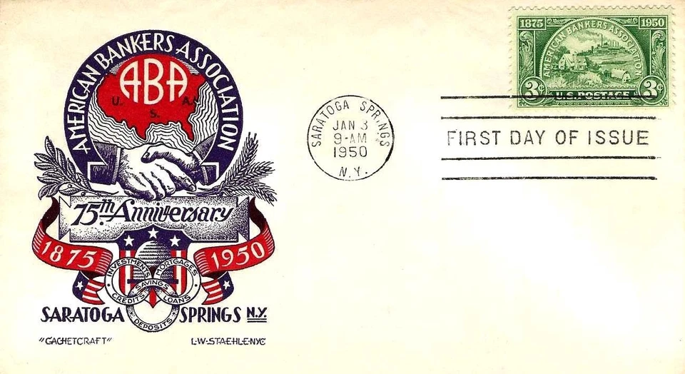 American Bankers Association #987 FDC CC/L W Staehle Cachet M4604 Foto 1 de 1