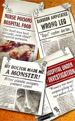 Funny GET WELL SOON Card Newspaper, bad review, by American Greetings + Envelope - Image 1 of 4